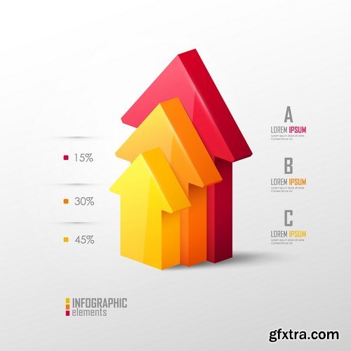 Stock Vectors - 3D Infographic Chart 7, 25xEPS