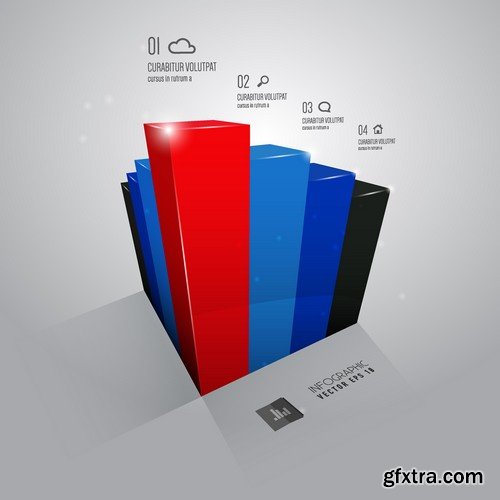 Stock Vectors - 3D Infographic Chart 7, 25xEPS