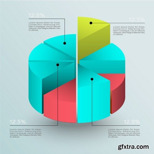 Stock Vectors - 3D Infographic Chart 7, 25xEPS