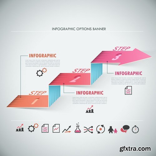 Stock Vectors - 3D Infographic Chart 7, 25xEPS