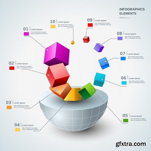 Stock Vectors - 3D Infographic Chart 7, 25xEPS