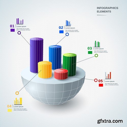 Stock Vectors - 3D Infographic Chart 7, 25xEPS