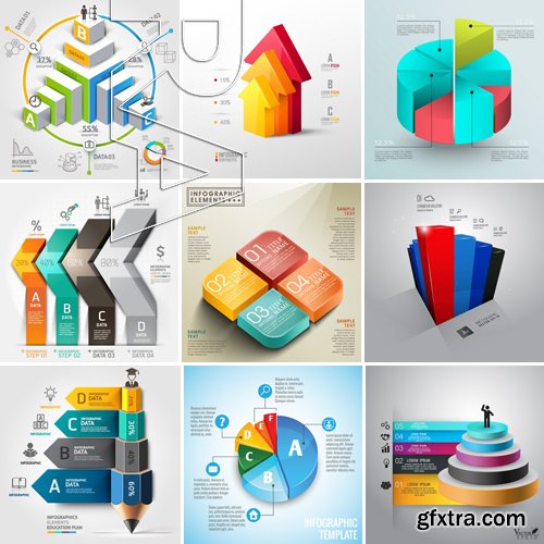 Stock Vectors - 3D Infographic Chart 7, 25xEPS