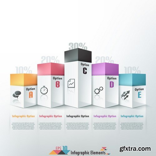 Stock Vectors - 3D Infographic Chart 7, 25xEPS