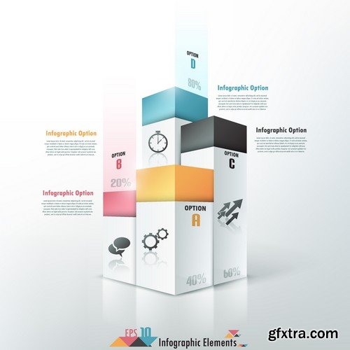 Stock Vectors - 3D Infographic Chart 7, 25xEPS