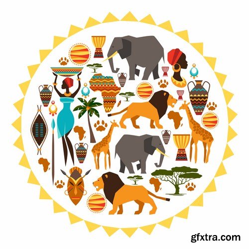 Africa Sign & Symbols - 25 Vector