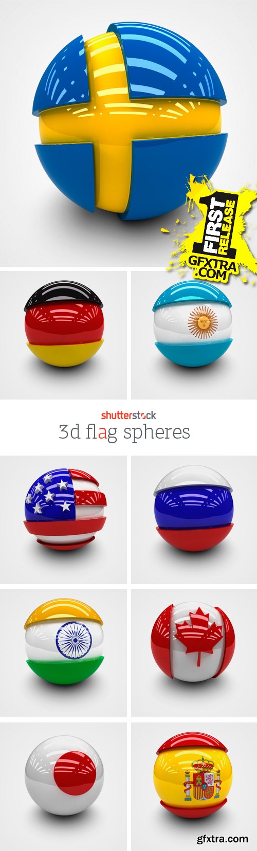 Amazing SS - 3D Flag Spheres, 25xJPGs