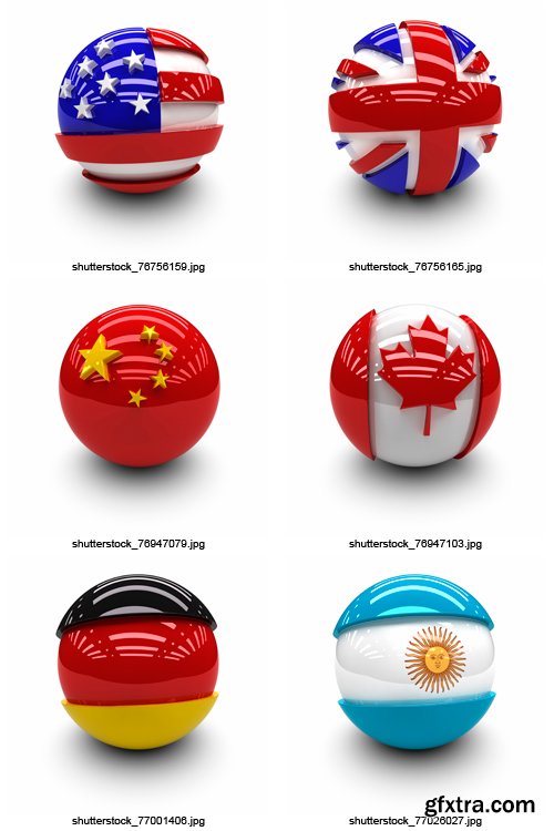 Amazing SS - 3D Flag Spheres, 25xJPGs