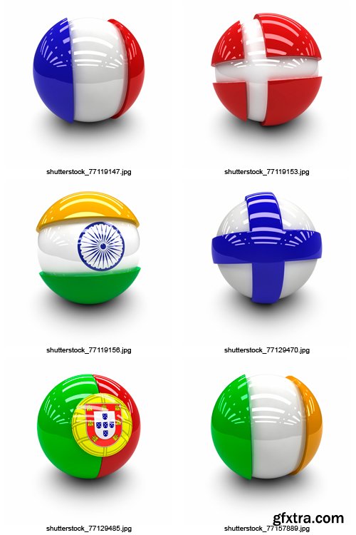 Amazing SS - 3D Flag Spheres, 25xJPGs