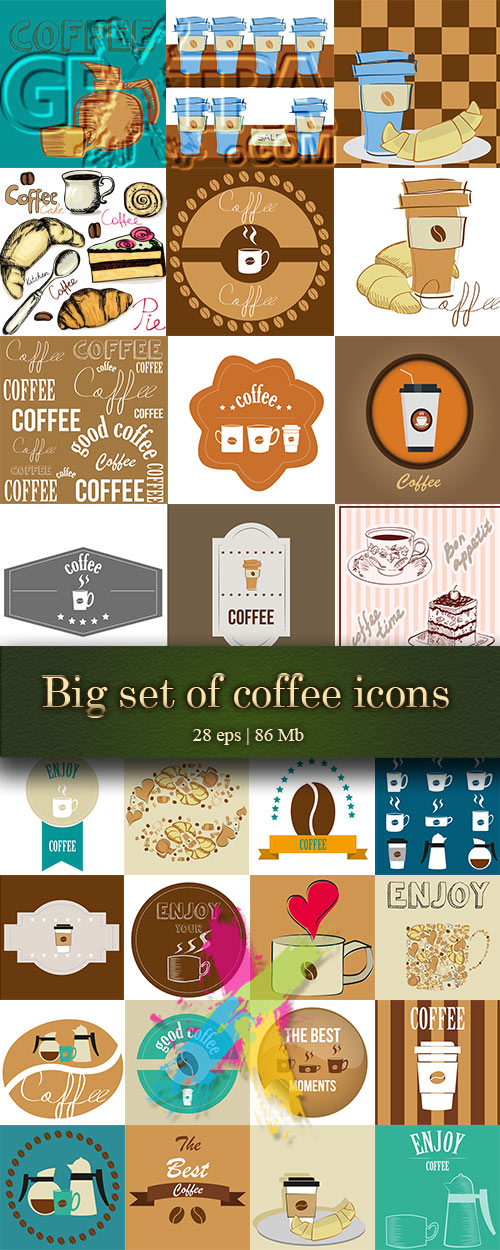 Big set of coffee icons