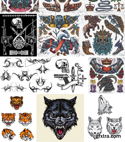 Stock Vectors - Tattoo design 2, 25xEPS