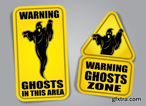 Zombie , Bigfoot & UFO Warning Signs - 25 Vector