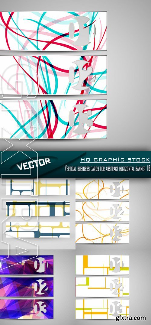 Stock Vector - Vertical business cards for abstract horizontal banner 18