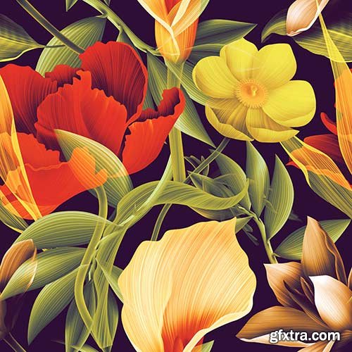 Seamless Flowers Prints - 25x JPEGs