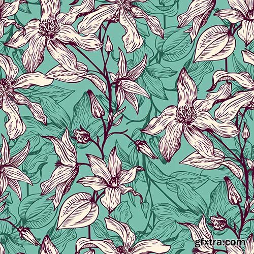 Seamless Flowers Prints - 25x JPEGs