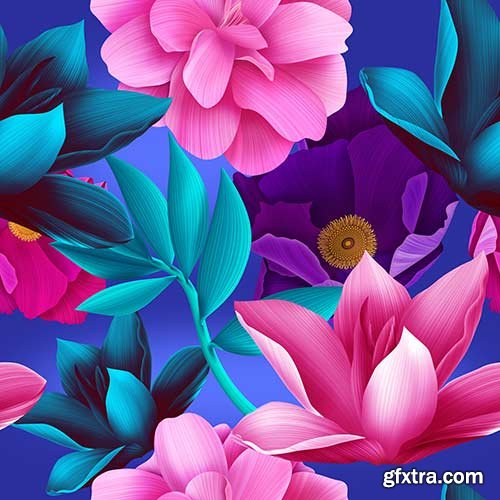 Seamless Flowers Prints - 25x JPEGs