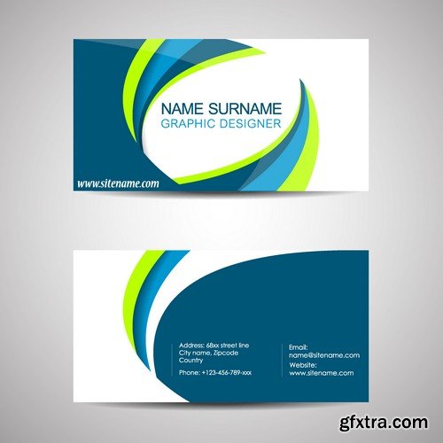 Stock Vectors - Business Card Template 4, 25xEPS