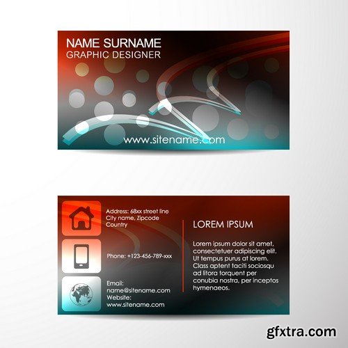 Stock Vectors - Business Card Template 4, 25xEPS