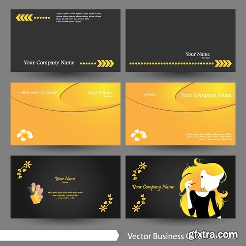 Stock Vectors - Business Card Template 4, 25xEPS