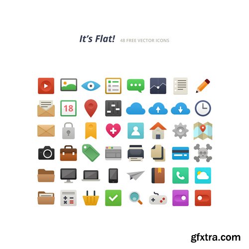 48 Vector Flat Icons Set