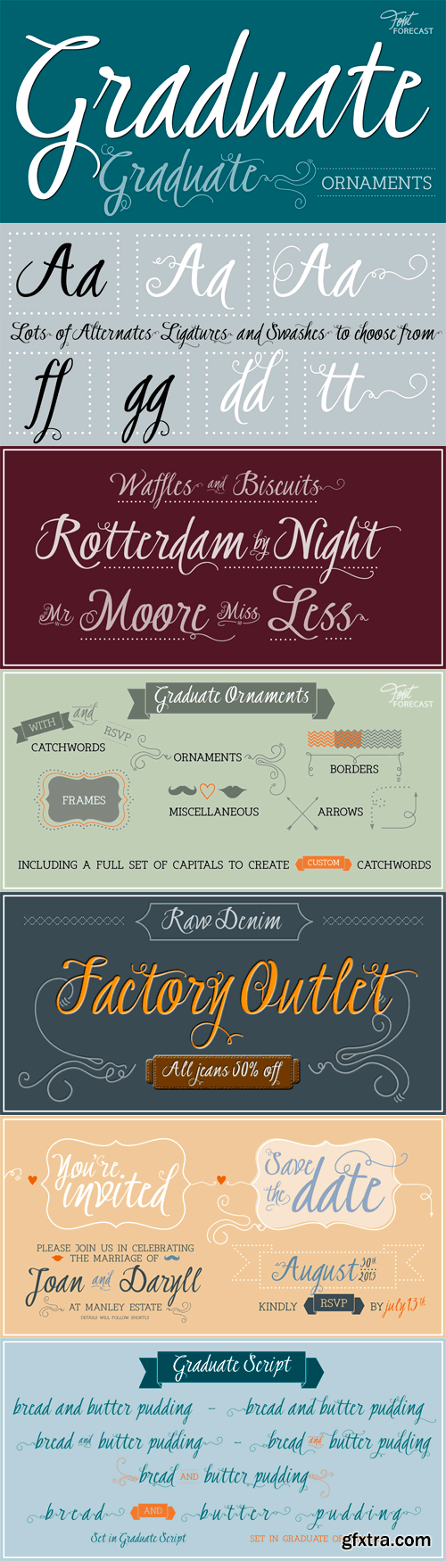 Graduate Font Family - 2 Fonts for $74