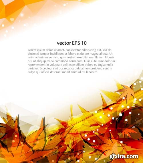 Autumn colorful leaves backgrounds, 25xEPS