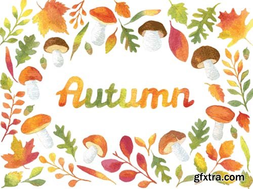 Autumn colorful leaves backgrounds, 25xEPS