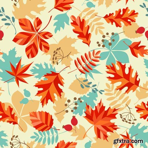 Autumn colorful leaves backgrounds, 25xEPS