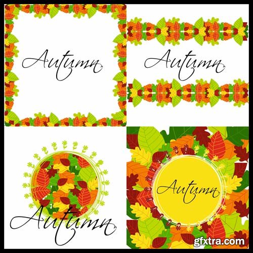 Autumn colorful leaves backgrounds, 25xEPS