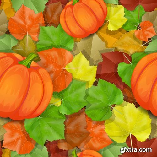 Autumn colorful leaves backgrounds, 25xEPS