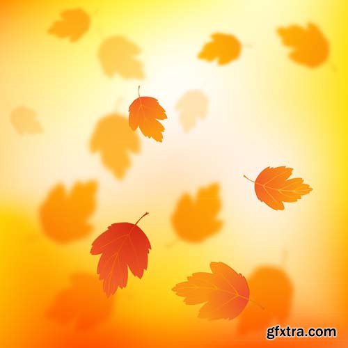 Autumn colorful leaves backgrounds, 25xEPS