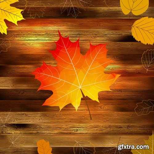 Autumn colorful leaves backgrounds, 25xEPS