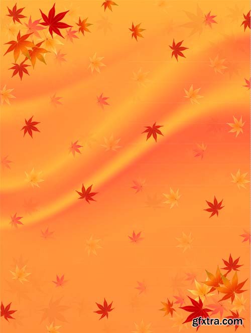 Autumn colorful leaves backgrounds, 25xEPS