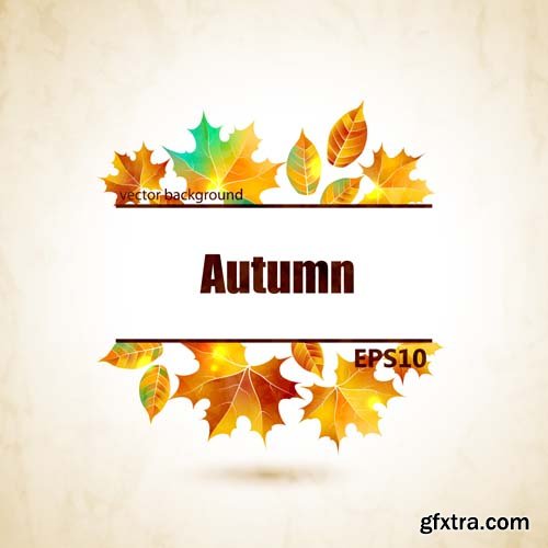 Autumn colorful leaves backgrounds, 25xEPS