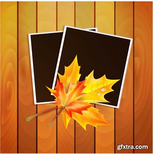 Autumn colorful leaves backgrounds, 25xEPS