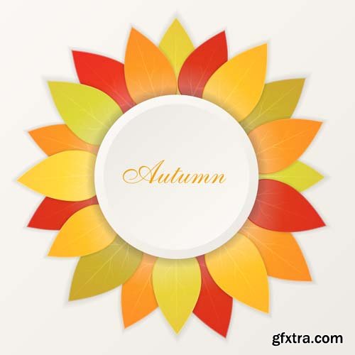 Autumn colorful leaves backgrounds, 25xEPS