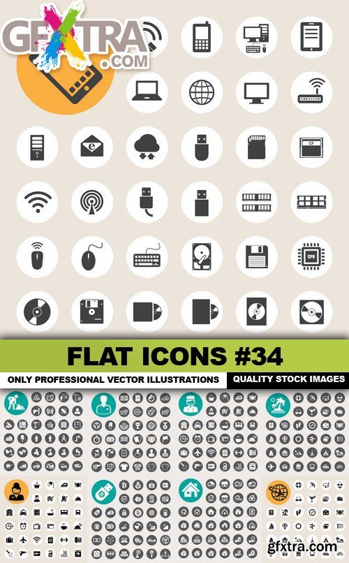 Flat Icons #34 - 25 Vectors