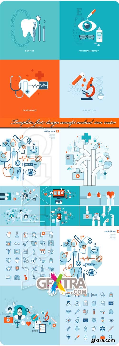 Templates flat design concept medical icon vector