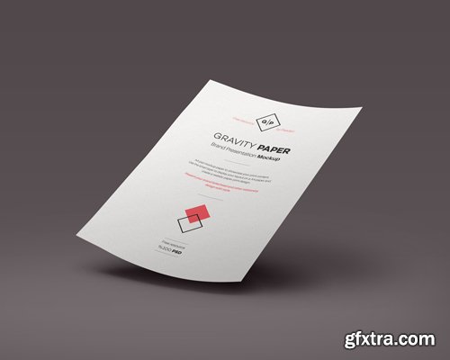 A4 Paper Gravity Presentation Mockup