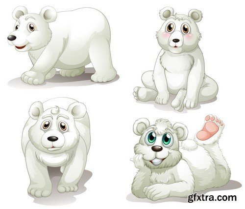 Stock Vectors - Bear 2, 25xEPS