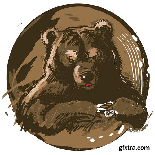 Stock Vectors - Bear 2, 25xEPS