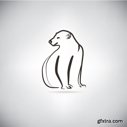 Stock Vectors - Bear 2, 25xEPS