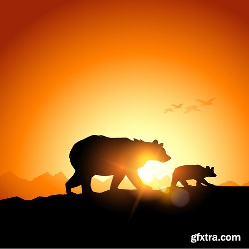 Stock Vectors - Bear 2, 25xEPS