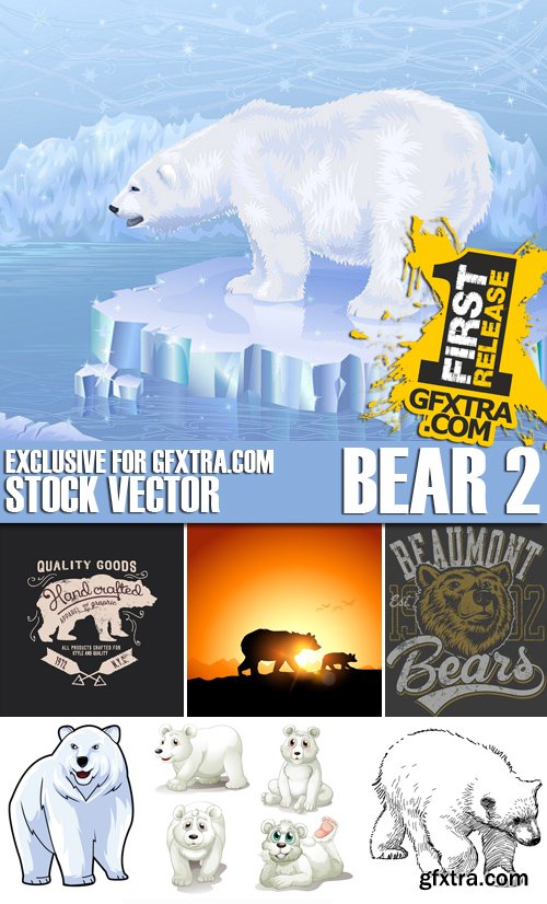 Stock Vectors - Bear 2, 25xEPS