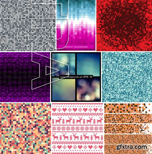 Stock Vectors - Pixel background, 25xEPS