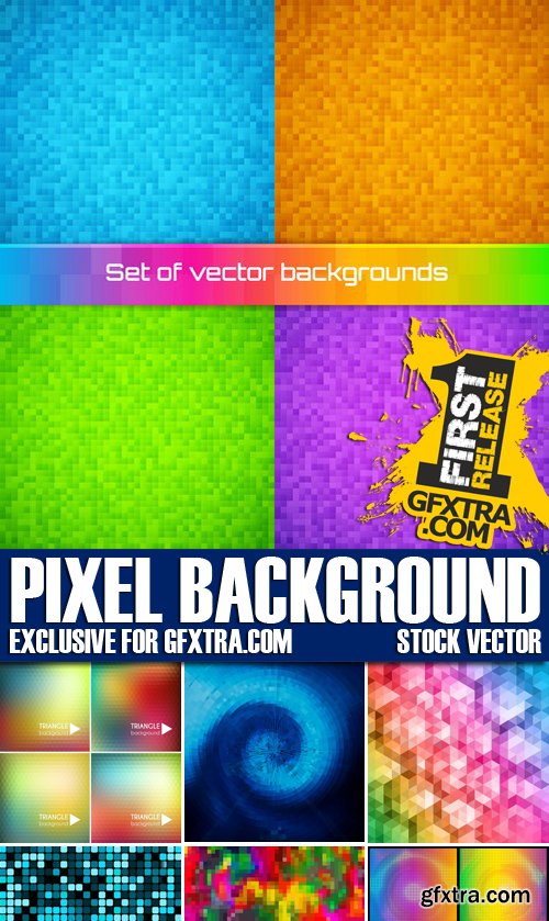 Stock Vectors - Pixel background, 25xEPS