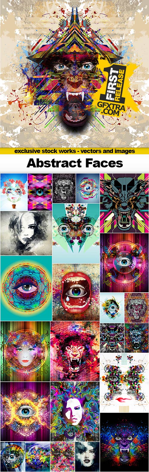 Abstract Faces - 25x JPEGs