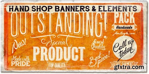 Hand Shop Pack Font Family - 14 Font $546