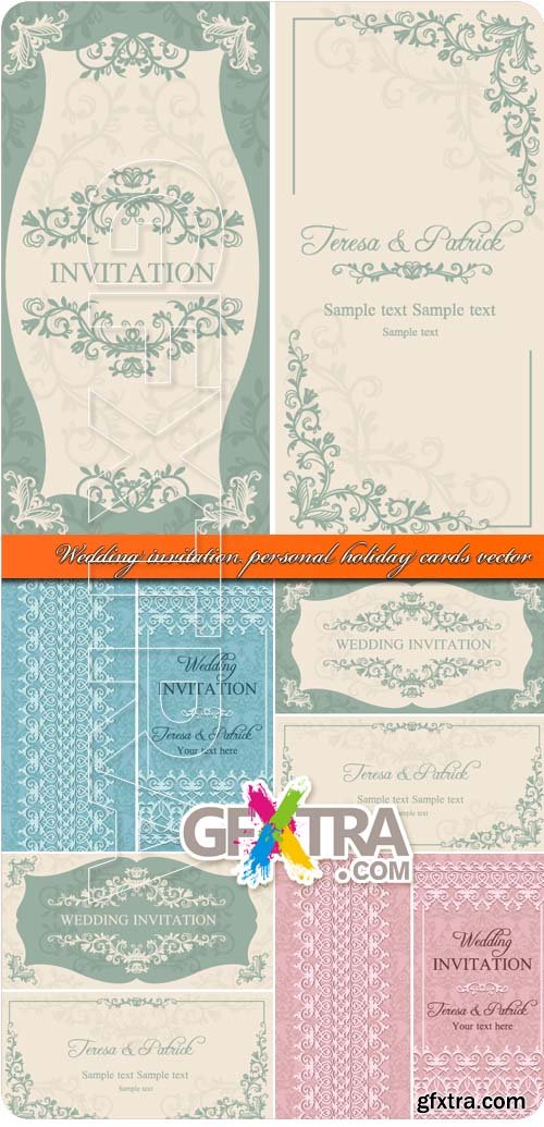 Wedding invitation personal holiday cards vector