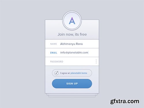 PSD Source - Signup Widget